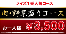 一般肉野菜盛りコース